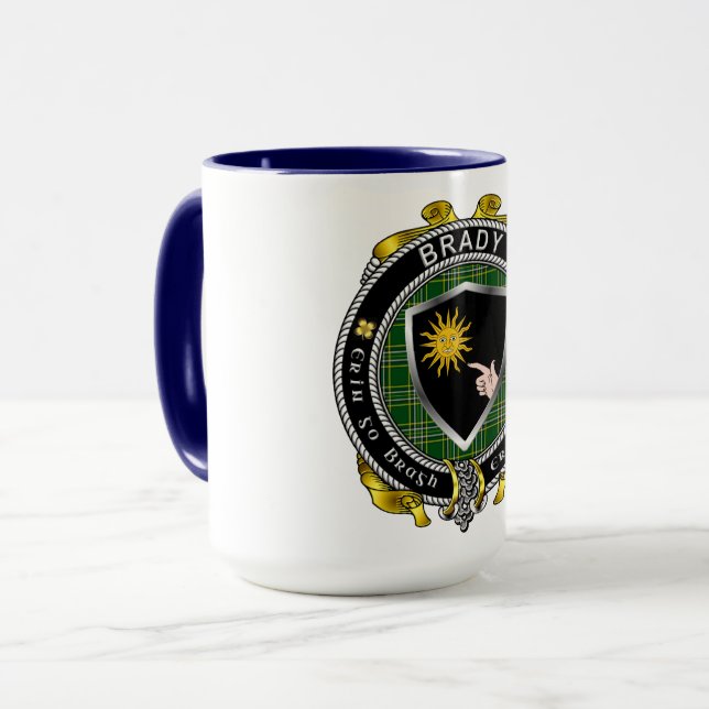 Caneca Brady Irish Shield Combo Mug 15oz (Frente Esquerda)
