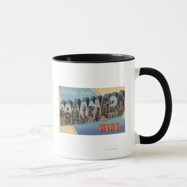 Caneca Brainerd, Minnesota - Cenas com Letras Grandes (Direita)