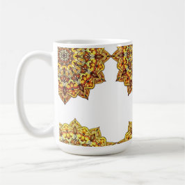 CANECA BRANCA CLÁSSICA - MANDALA TOM/OURO