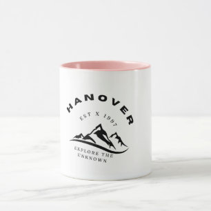 Caneca Branca com Desenho de Montanha