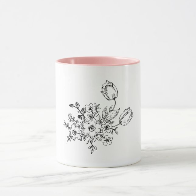 Caneca Branca com Design Feito à Mão (Centro)