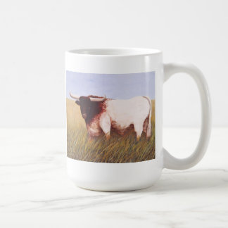 caneca branca com Texas Longhorn