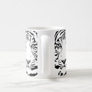 caneca branca de café tigre