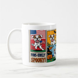 Caneca branca e Dia de as Bruxas engraçado com cão