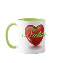 Caneca branca e verde Love Nature
