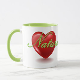 Caneca branca e verde Love Nature