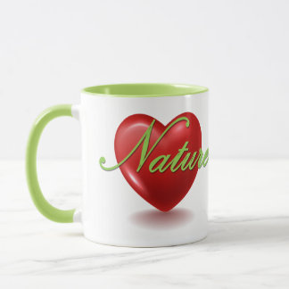 Caneca branca e verde Love Nature