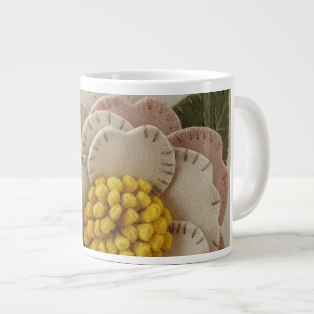 Caneca Branca Feita à Mão – Xícara de Café com Est (Frente Esquerda)