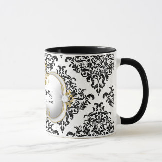 Caneca Branco bonito do preto do damasco de 311 Ciao