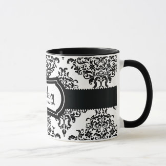 Caneca Branco bonito do preto do damasco de 311 Dovey
