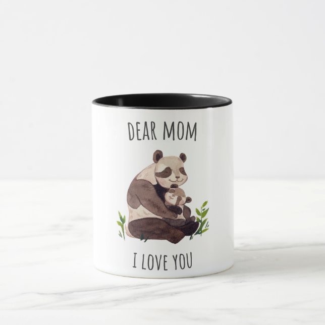 Caneca Branco Castanho, Panda Querida Mãe Mug (Centro)