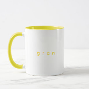 Caneca Branco de Gran Personalizado Amarelo Minimalista
