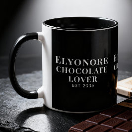 Caneca Branco de Roteiro de Amante de Chocolate Nome Pers