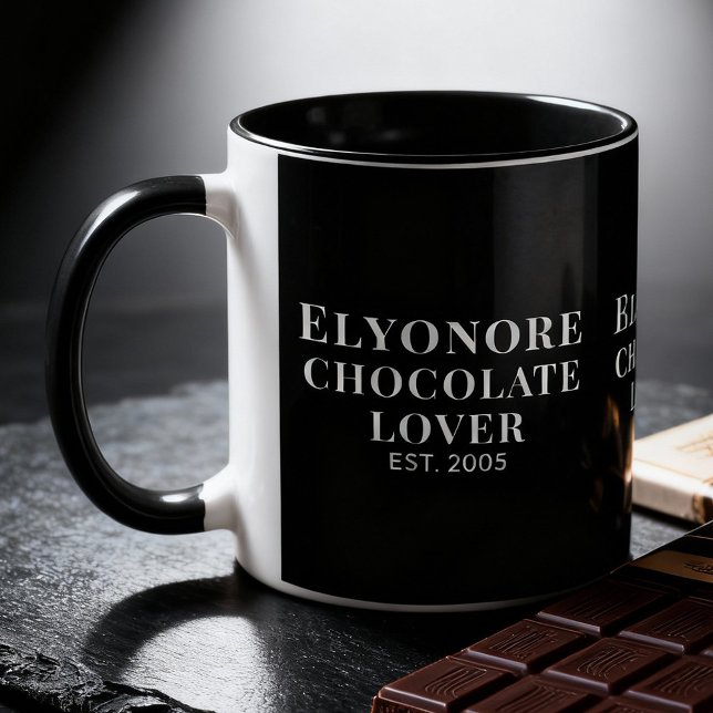 Caneca Branco de Roteiro de Amante de Chocolate Nome Pers (Criador carregado)
