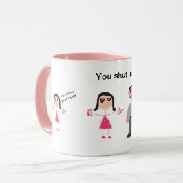 Caneca Branco feito sob encomenda do rosa do humor da