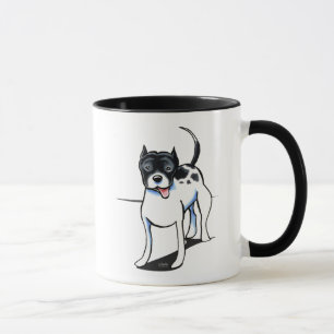 Caneca Branco preto do pitbull APBT