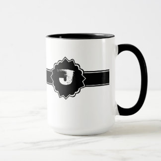Caneca Branco Preto Monograma
