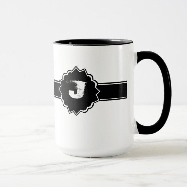 Caneca Branco Preto Monograma (Direita)