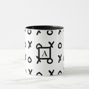 Caneca Branco & Preto X O XO X&O's Modinha Fofo