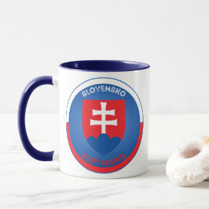 Caneca Brasão de Armas da Eslováquia em Forma de Círculo 