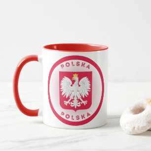 Caneca Brasão de Armas da Polônia em Forma de Círculo 