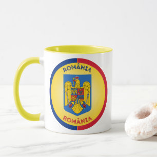 Caneca Brasão de Armas da Romênia em Forma de Círculo