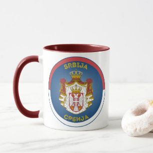 Caneca Brasão de Armas da Sérvia em Forma de Círculo 