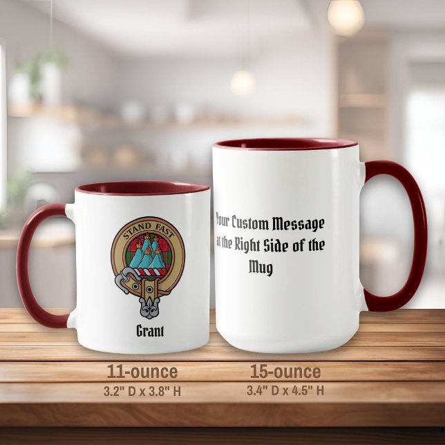 Caneca Brasão do Clã Grant sobre Tartan (Criador carregado)