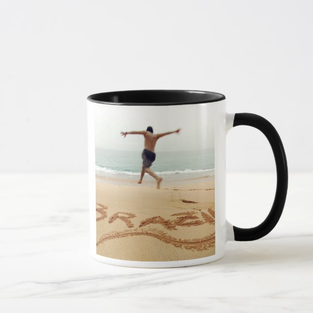 Caneca BRASIL. Homem do peito vestindo roupa de banho (Direita)