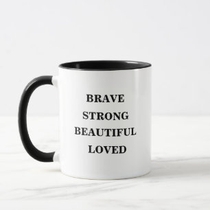 Caneca Bravo e belo e adorado topografia minimalista
