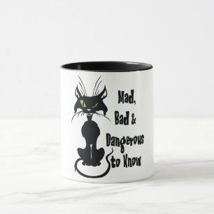 Caneca Bravo, ruim e perigoso para saber, gato preto