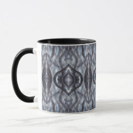 Caneca Breathe Abstract Dark Blue Black Watercolor Art