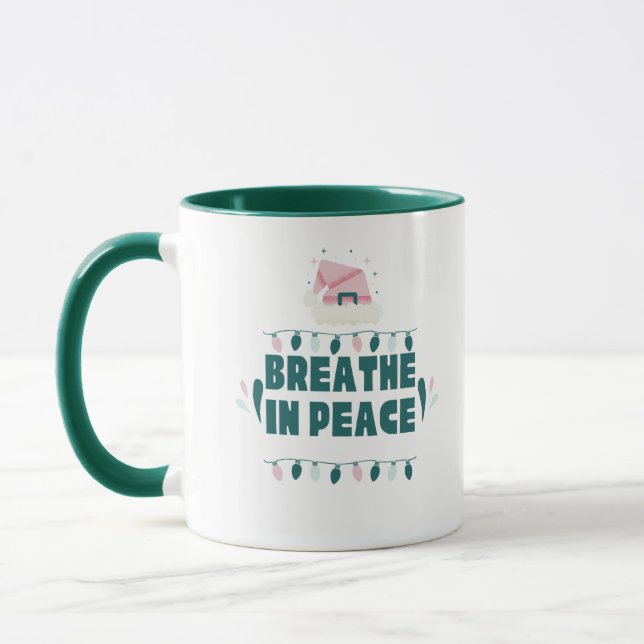 Caneca “Breathe in Peace” Minimalist Zen Mug (Esquerda)