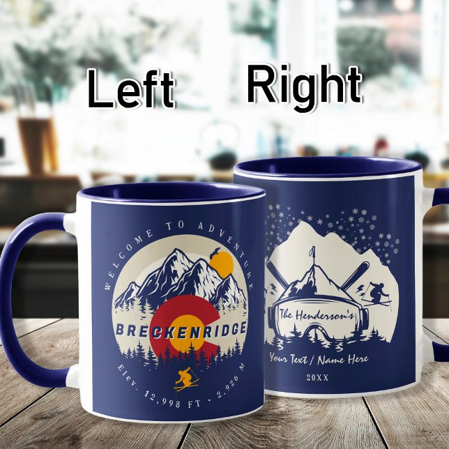 Caneca Breckenridge Colorado Flag Mountain Souvenir (Criador carregado)