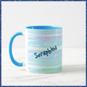 Caneca Breezy Abstrato Aqua Stripes