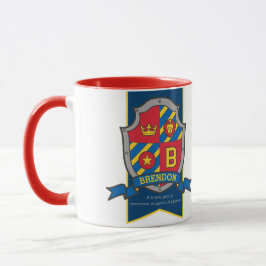 Caneca Brendon knight shield Blue name significa mug