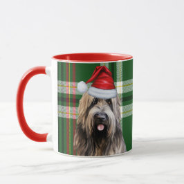 Caneca Briard Shepherd Dog Green Holiday Natal
