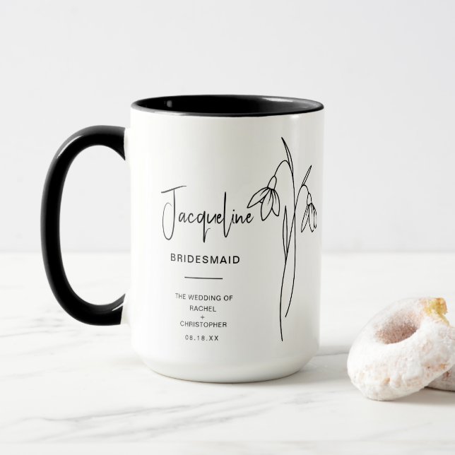 Caneca Bridesmaid | Flor de Nascimento da Neve (Com Donut)