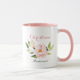 Caneca Bridesmaid Floral-2 Personalizado