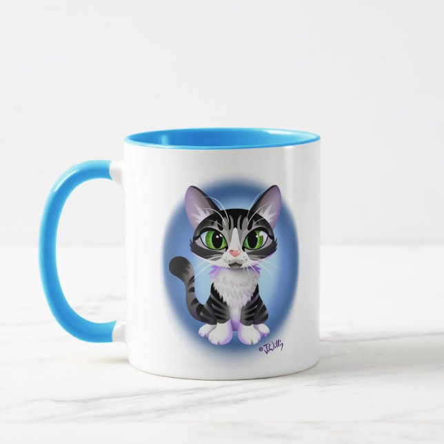 Caneca BRIGHT EYED TABBY KITTEN by Jeff Willis Art (Esquerda)