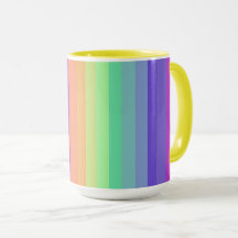 Bright Pastel Rainbow Stripe Mug