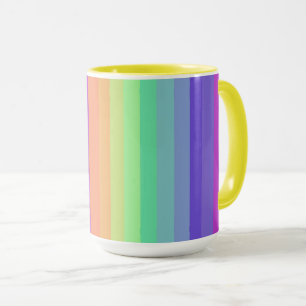Caneca Bright Pastel Rainbow Stripe Mug