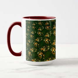 Caneca Brilhante castanho-amarelado e em relevo