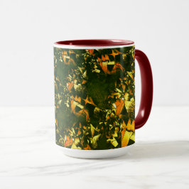 Caneca Brilhante castanho-amarelado e em relevo