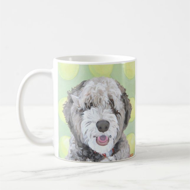 Caneca brilhante de Labradoodle (Esquerda)
