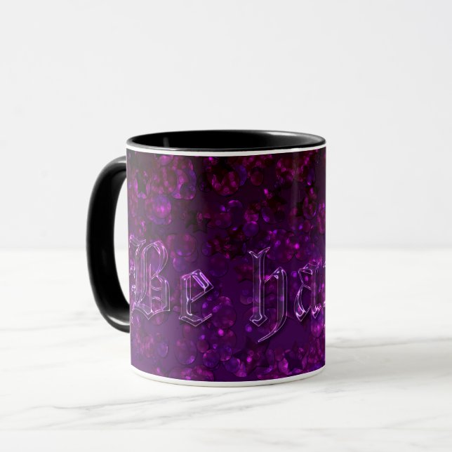 Caneca Brilho brilhante purpurina confetes Natal (Frente Esquerda)