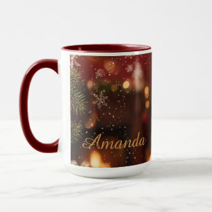 Caneca Brilho de Natal Elegante