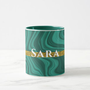Caneca brilho dourado elegante e personalizado