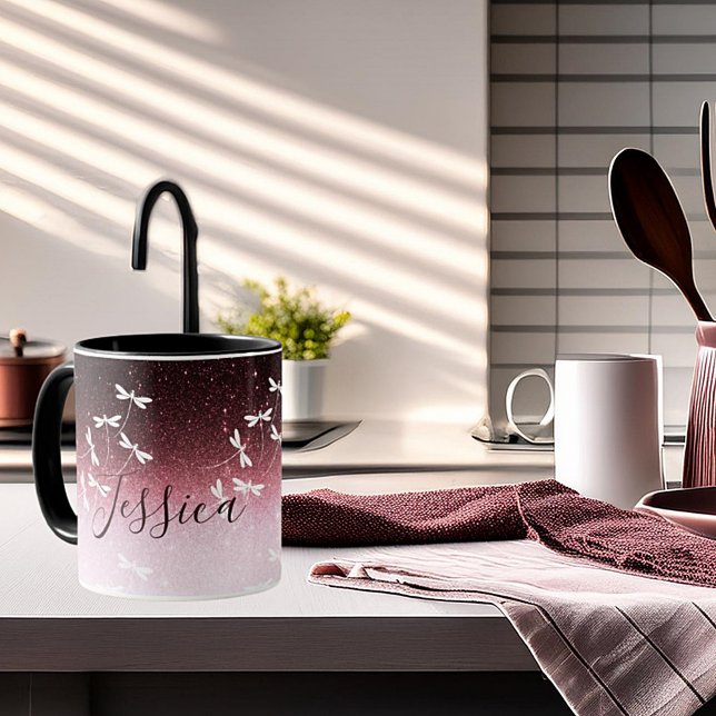 Caneca Brilho e libélulas personalizadas (Criador carregado)