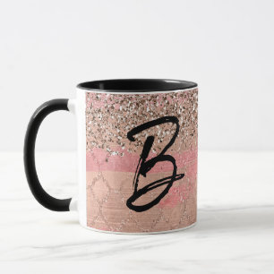 Caneca Brilho Rosa Bege Princesa Marroquina Indiana Glamo